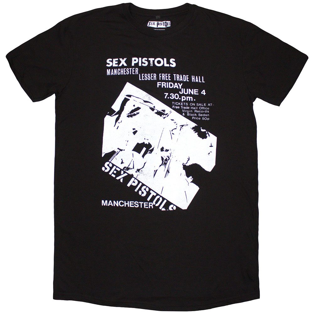 Sex Pistols - Manchester Flyer T-Shirt-Kleid - Schwarz